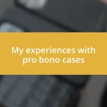 My experiences with pro bono cases