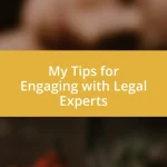 My Tips for Engaging with Legal Experts